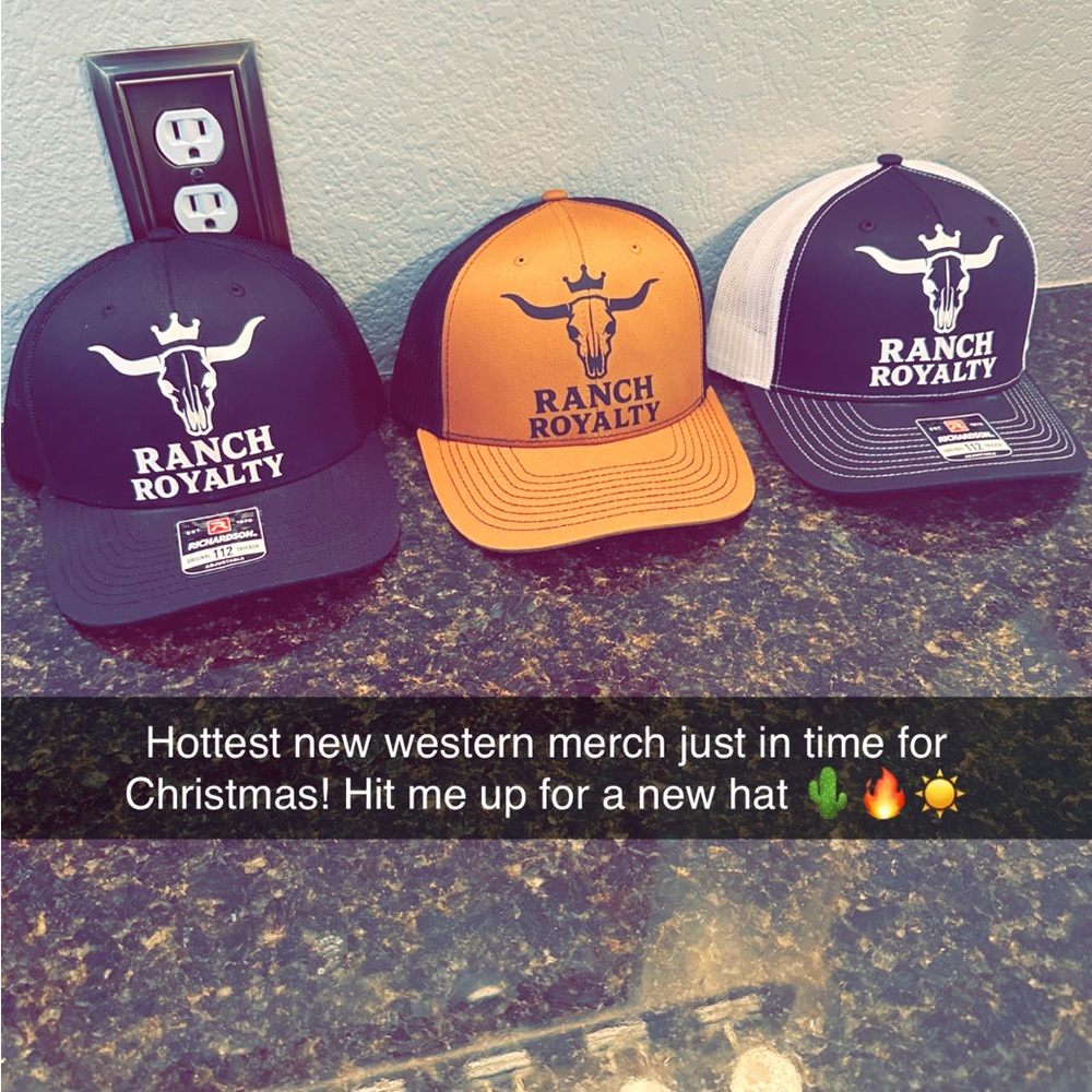 Men's Trucker Hat - Black, Orange, and White